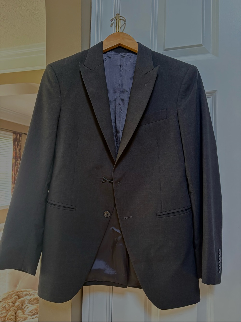 Louis Vuitton Unisex Charcoal Gray Wool Single-Breasted Sport Coat  EU44 or US36